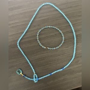 Blue stone necklace & bracelet set - from Italy!
